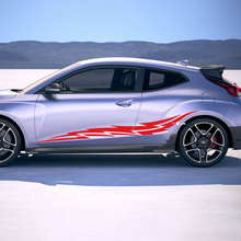 Alas laterales de 2x a la puerta rayas de carreras Pegatinas de vinilo Corte de calcomanía para Hyundai Veloster
 3