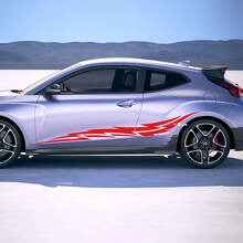 Alas laterales de 2x a la puerta rayas de carreras Pegatinas de vinilo Corte de calcomanía para Hyundai Veloster
 3