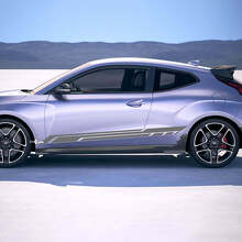 2x Pegatinas adhesivas de vinilo con franjas de carrera para puerta, aptas para Hyundai Veloster 2