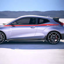 Pegatinas de vinilo de carreras de la puerta superior Pegatinas de vinilo Ajuste a Hyundai Veloster
 3