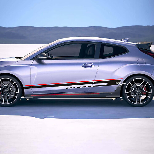 Pegatinas de vinilo con franjas laterales para Hyundai Veloster 2