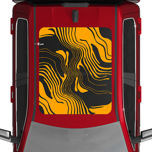 Calcomanías de vinilo de mapa topográfico gráficos para dodge ram 1500 techo de luna panorámica de tungsteno
