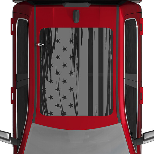 Calcomanías de vinilo angustiadas de la bandera estadounidense de EE. UU. Gráficos de calcomanías para Dodge Ram 1500 techo de luna panorámica de tungsteno 2 2
