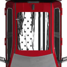 Calcomanías adhesivas de vinilo con gráficos de techo desgastado de la bandera estadounidense 2 para Dodge RAM 1500 TUNGSTENO 3