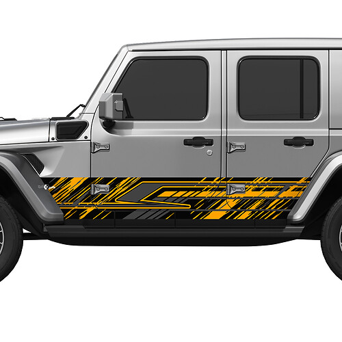 Líneas de camuflaje Puertas laterales de envoltura de salpicaduras Pegatina de calcomanía de vinilo Jeep Wrangler 2
