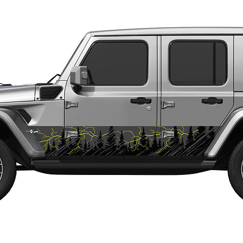 Montañas Tras Lightning Splash Puertas laterales Puertas laterales Vinyl Decal Pegatina Jeep Wrangler
