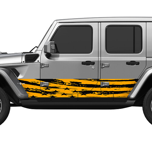 Patriótica Patriótica Flagal Distribuida Puertas laterales Puertas laterales de la calcomanía de vinilo Jeep Wrangler 2
