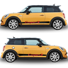 Mini Cooper S Side Stripe Lettering Graphics de estilo Porsche Decal
 2