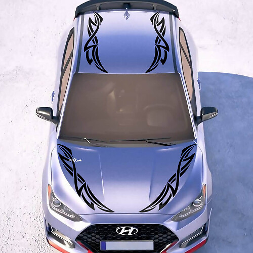 2x Puerta lateral Racing rayas Pegatinas de vinilo Decal de calcomanía para Hyundai Veloster
