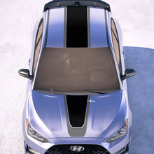Caperina y techo Central Racing Stripes Pegatinas de vinilo Decal a Hyundai Veloster
 3