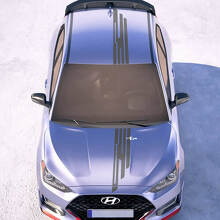 Capó y techo Central Ala Racing Rayas Vinilo Pegatinas Calcomanía ajuste para Hyundai Veloster 2
 2