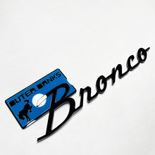 Bronco Outer Banks Insignias de guardabarros Emblema Tailgate 3d Blue vs Negro
 2
