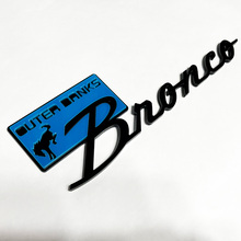 Bronco Outer Banks Insignias de guardabarros Emblema Tailgate 3d Blue vs Negro
 3