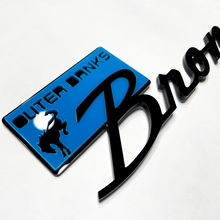 Bronco Outer Banks Insignias de guardabarros Emblema Tailgate 3d Blue vs Negro
 5