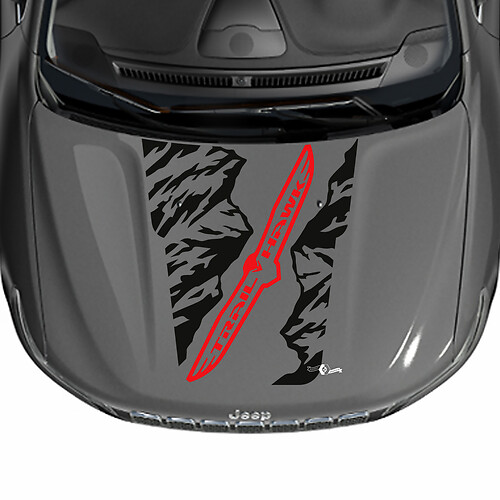 Jeep Cherokee Trailhawk Mountains Hood Sticker de calcomanía de vinilo Gráfico 2

