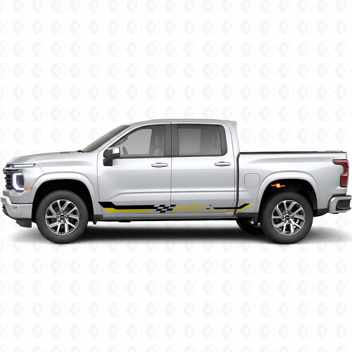 Vinilos de Rayas a Cuadros para Puerta y Panel Lateral para Chevrolet Silverado 1500 Próxima Generación 2027_1