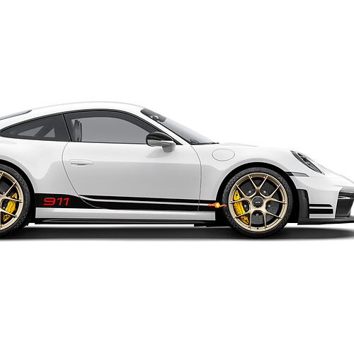 911 Porsche GT3 Striegas laterales Decal de vinilo - Pegatina de gráficos de carreras
