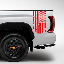 Combinar Toyota Tundra Bed Fender trasero destruido Grange USA Flag Logotipo de rayas Pegatinas de vinilo Decal 2
 2