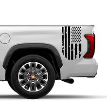 Combinar Toyota Tundra Bed Fender trasero destruido Grange USA Flag Logotipo de rayas Pegatinas de vinilo Decal 2
 3