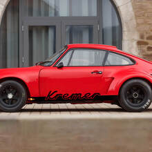 Vinilo adhesivo de rayas laterales con nombre personalizado para Porsche 911 Carrera_3