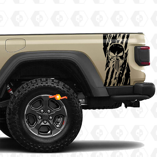 Jeep Gladiator USA Bandera destruida Peguisper Seginas Caderas de Vinyl Graphics Bed Patinas de vinilo Pegatizas de vinilo
 1