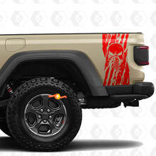 Jeep Gladiator USA Bandera destruida Peguisper Seginas Caderas de Vinyl Graphics Bed Patinas de vinilo Pegatizas de vinilo
 2