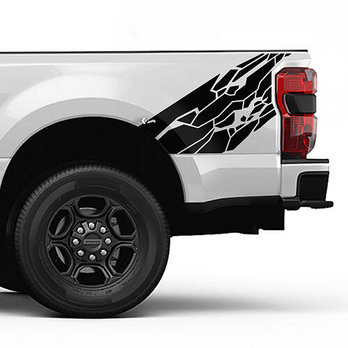 Ford F150 F250 F350 Kit de calcomanía de estilo de piel de grunge Splash - Gráficos laterales de pegatinas de vinilo en la cabecera
