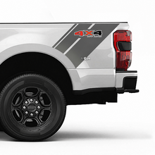 Par de calcomanías vinílicas de banda diagonal para cama 4X4 Off Road para Ford F-350_2