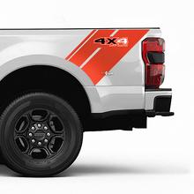 Par de calcomanías vinílicas de banda diagonal para cama 4X4 Off Road para Ford F-350_3