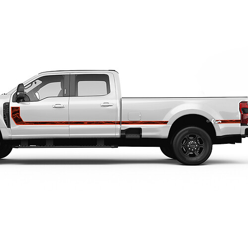 Mapa topográfico F350 Kit de calcomanías de rayas laterales Gráficos de pegatinas de vinilo para camiones Ford
