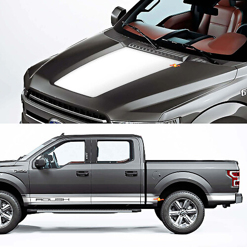 Panel de balancín lateral y calcomanía gráfica de calcomanía para el paquete Ford F150 Raptor Roush
