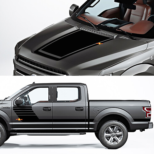 Panel de balancín lateral y calcomanía gráfica de calcomanía para Ford F150 Raptor Roush Paquete 2
