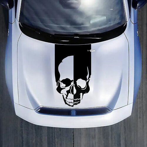 Pegatina de calcomanía de rayas de calavera de capucha para Dodge Charger Electric
