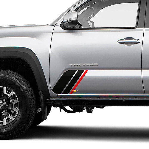 Kit de vinilos con franjas triples laterales para Toyota Tacoma