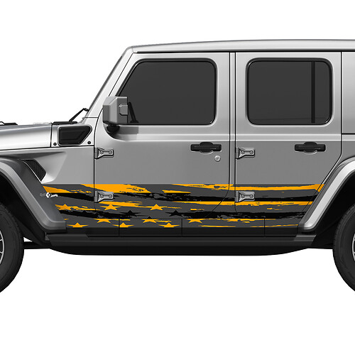 Patriótico Patriótico Flagal Distribuida Puertas laterales Puertas laterales de la calcomanía de vinilo Jeep Wrangler 3
