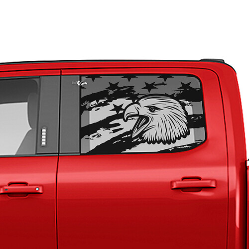 EAGLE BALDO DEL ESAGLE EE. UU. US FLAG Ventana de calcomanía de vinilo Gráficos para camiones Ford para camiones Ford
