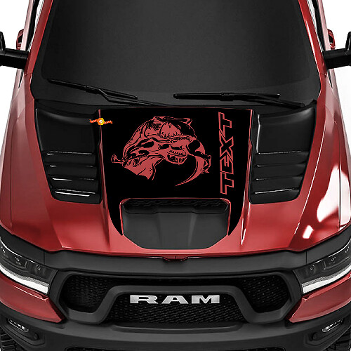 Calcomanía de vinilo para capó estilo T-Rex para camioneta Dodge Ram 1500 TRX
