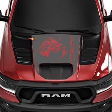 Calcomanía de vinilo para capó estilo T-Rex para camioneta Dodge Ram 1500 TRX_3
