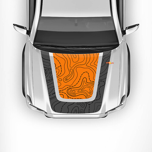 Toyota Tacoma Vintage Stripes Mapa topográfico Caperino lateral Palabras de calcomanía
