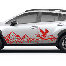 Pegatina gráfica de vinilo para puertas laterales Mountains Branch Eagle para Subaru Crosstrek 2