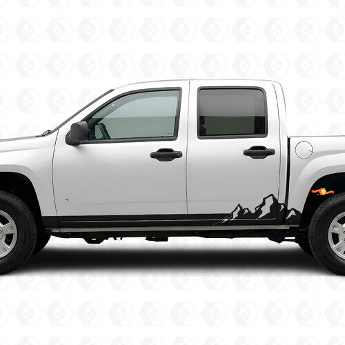 Vinilos de franjas para puertas y paneles de estribo Mountain Range para Chevrolet Colorado 1.ª generación 2004-2012_1