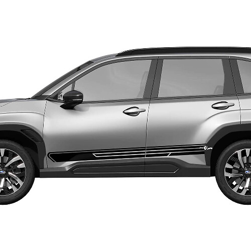 Panel de faldón lateral Pegatinas de rayas de carreras adhesivas de vinilo 2 para Subaru