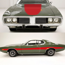 Kit de calcomanías de vinilo con franjas para capó y laterales para Dodge Charger 1973-74_3