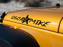 Jeep Wrangler Oscar Mike On the Move Distressed Star Vinilo Hood Pegatina Calcomanía TJ LJ JK Rubicon
 2