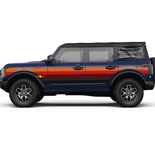 Combinar la puerta del atardecer rayas de las calcomanías de vinilo Pegatinas para Ford Bronco
