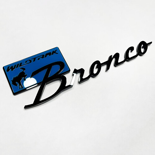 Bronco Wildtrak Fender Insignias Tailgate Emblem 3d Insignia negra vs azul
