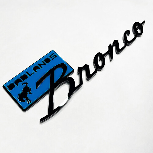 Bronco Badlands Fender Insignias Tailgate Emblem 3d Insignia negra vs azul

