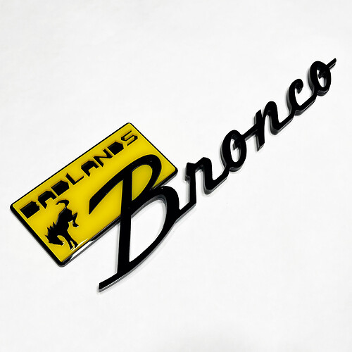 Bronco Badlands Fender Insignias Tailgate Emblem 3d Insignia negra vs amarillo
