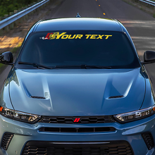 Calcomanía de vinilo con logotipo Hornet y texto personalizado para parabrisas para Dodge Hornet_3