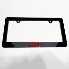 Cubiertas de Placa de Matrícula con Logo de Anillos Marcos Decorativos para Audi 4